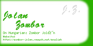 jolan zombor business card